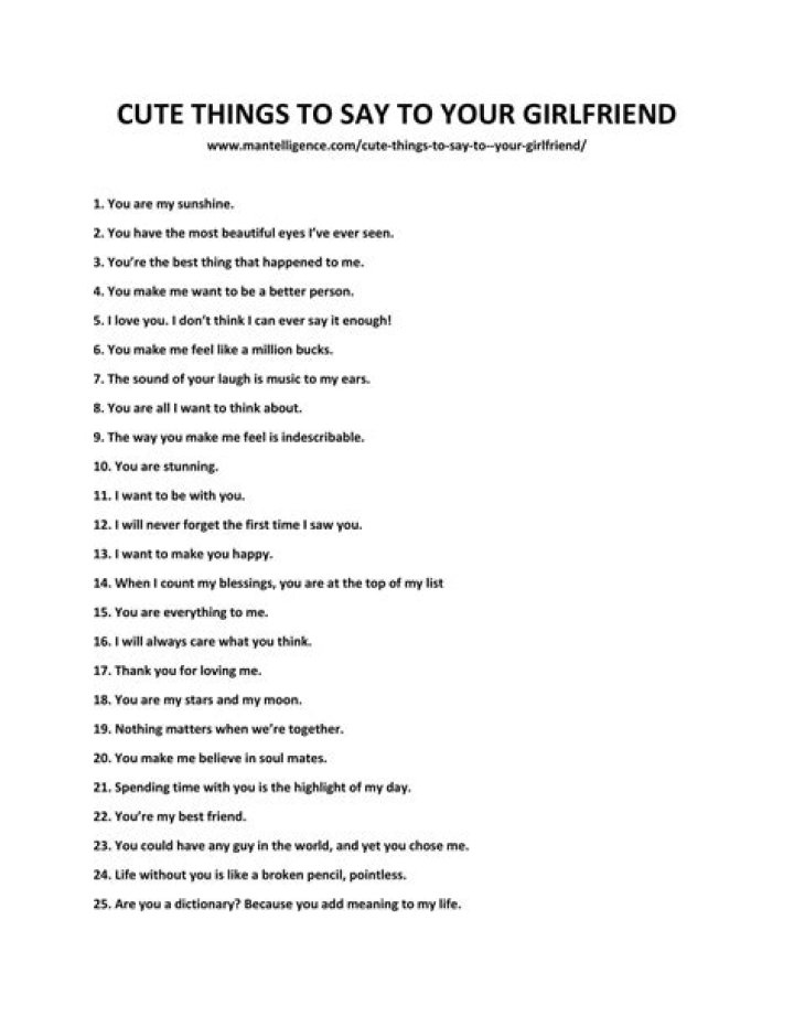 100 Cute Things to Say to Your Girlfriend Every Day — Best Life