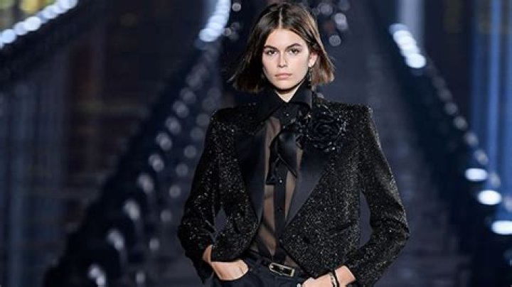 Kaia Gerber Rocks Sheer Black Top & Short Shorts From YSL On The Paris Runway — Pics