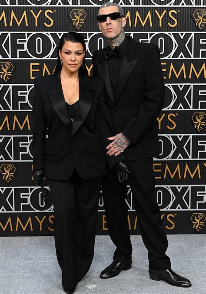 Kourtney Kardashian & Travis Barker Passionately Make Out on the Emmys Carpet: PDA Photos