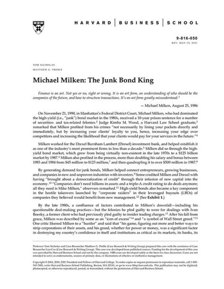 In 1987, Junk Bond King Michael Milken Earned $550 Million. Two Years Later He Was In Jail. This Is His Crazy Life Story...