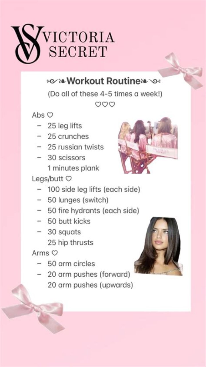 Victoria’s Secret Models Diet Plan Workout Routine