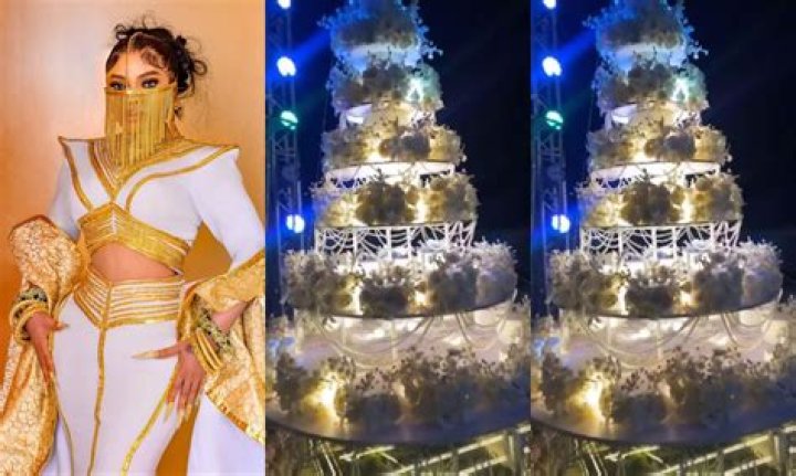 
“Where Is The Cake?” Netizens Query Bobrisky As He Shows Off His Empty Lavish Cake Decorations 